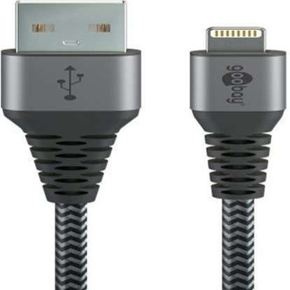 Picture of Goobay | Lightning to USB-A Textile Cable with Metal Plugs | 49268 | USB-A to Lightning