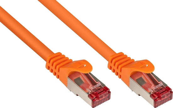 Изображение Good Connections RNS Patch Cable with Rastnasenschutz, Cat. 6, S/FTP, PiMF, PVC, 250MHz, orange, 0,5m, Good Connections (8060- 005O)