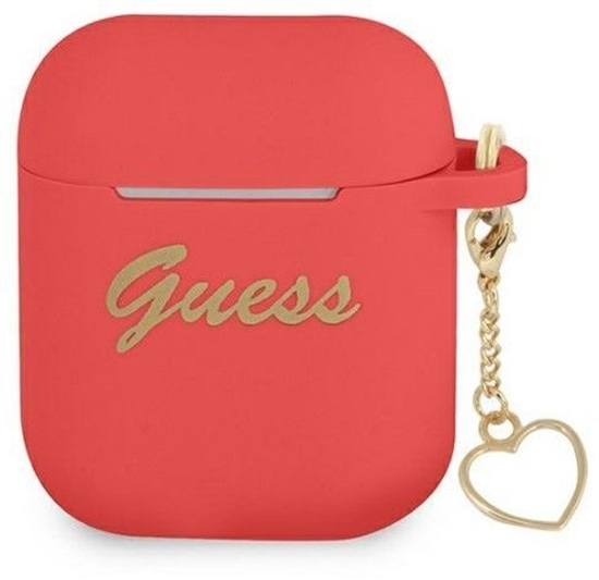 Picture of Guess Apple AirPods 1/2 Silicone Charm Heart Collection Red