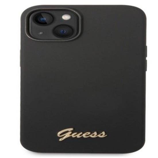 Picture of Guess Apple iPhone 14 Plus Liquid Silicone Metal Logo Case Black