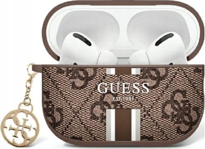 Attēls no Guess Guess GUA2P4RPSW AirPods 1/2 cover brown/brown 4G Printed Stripes Charm