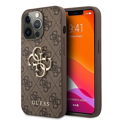 Attēls no GUHCP13L4GMGBR Guess PU 4G Metal Logo Case for iPh
