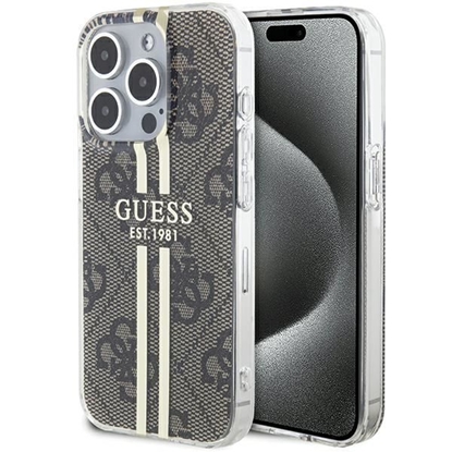 Attēls no Guess IML 4G Gold Stripe Case for iPhone 15 Pro Br