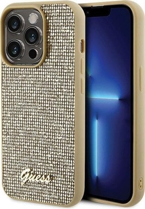 Attēls no Guess Guess GUHCP15LPMSDGSD iPhone 15 Pro 6.1" zoty/gold hardcase Disco Metal Script