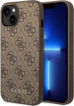Изображение Guess GUHCP15MG4GFBR iPhone 15 Plus 6.7" brzowy/brown hard case 4G Metal Gold Logo