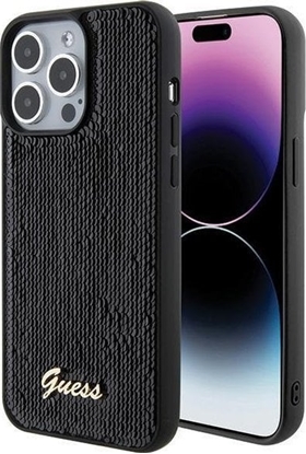 Attēls no Guess Guess GUHCP15XPSFDGSK iPhone 15 Pro Max 6.7" czarny/black hardcase Sequin Script Metal