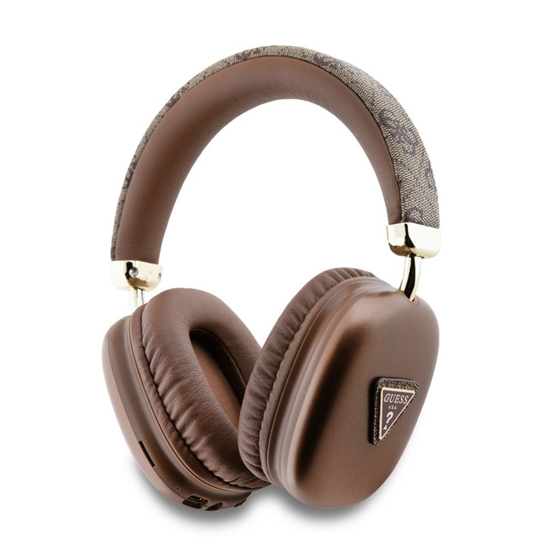 Picture of Guess Guess PU Leather 4G Triangle Logo Bluetooth Stereo Headphone Brown