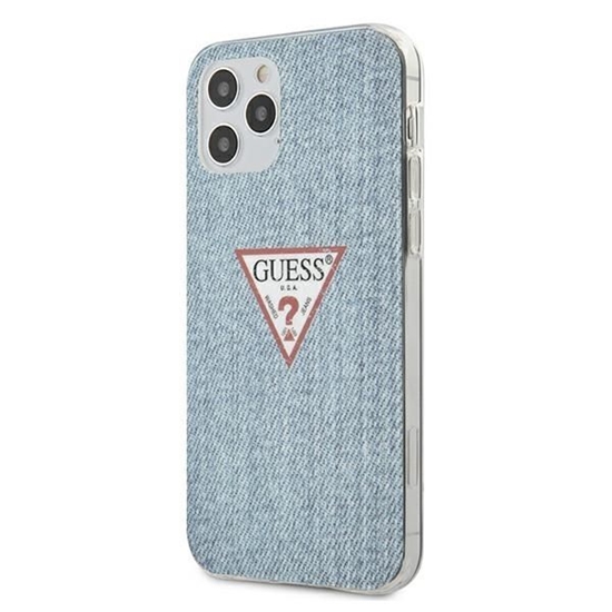 Picture of Guess - iPhone 12/12 Pro PC/TPU Denim Triangle Cover Light Blue