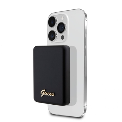 Изображение Guess Power Bank 5000mAh 15W MagSafe And Regular Charge With Metal Ssript Logo Black