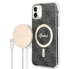 Picture of Guess Guess Bundle Pack MagSafe 4G - Zestaw etui + adowarka MagSafe iPhone 11 (czarny/zoty)