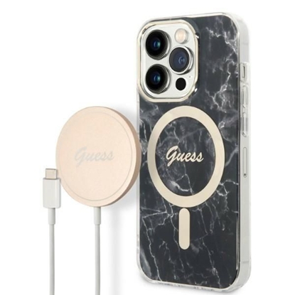 Picture of Zestaw Guess GUBPP14LHMEACSK Case+ Charger iPhone 