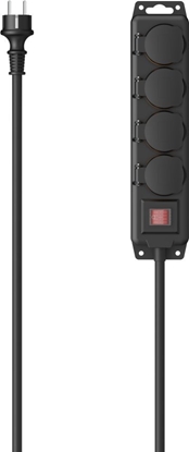 Изображение Listwa zasilajca Hama 4 gniazda 4 m czarna (002230640000)