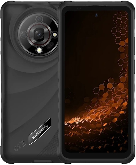 Изображение Hammer Iron 6 | Black | 6.56 " | IPS | 1612 x 720 pixels | Mediatek | Internal RAM 6 GB | 128 GB | Dual SIM | 4G | Main camera resolution 48 MP | Android | 14 | 6050 mAh