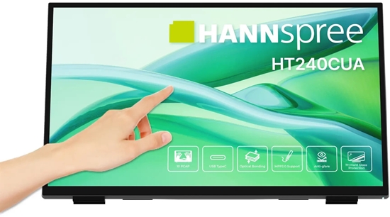 Изображение Hannspree HT240CUA monitor komputerowy 60,5 cm (23.8") 1920 x 1080 px Full HD LED Ekran dotykowy Czarny