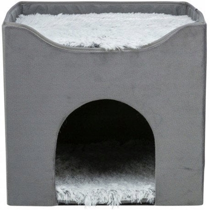 Picture of Harvey, legowisko zaknite, dla psa/kota, szare/biao-czarne, 38 x 38 x 38 cm