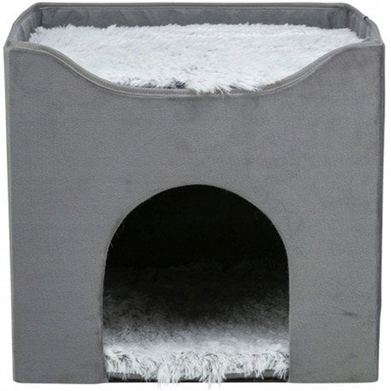 Picture of Harvey, legowisko zaknite, dla psa/kota, szare/biao-czarne, 38 x 38 x 38 cm