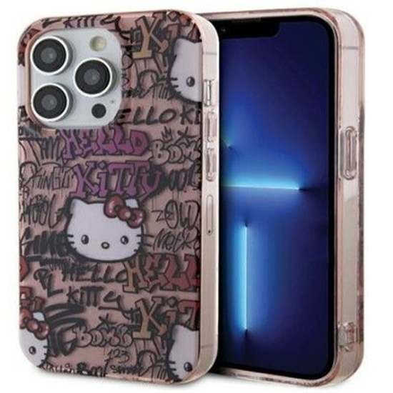 Picture of Hello Kitty Apple iPhone 15 Pro Max 6.7 hardcase IML Tags Graffiti Pink
