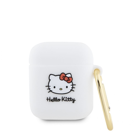Picture of Hello Kitty Apple Airpods 1/2 cover Silicone 3D Kitty Head White