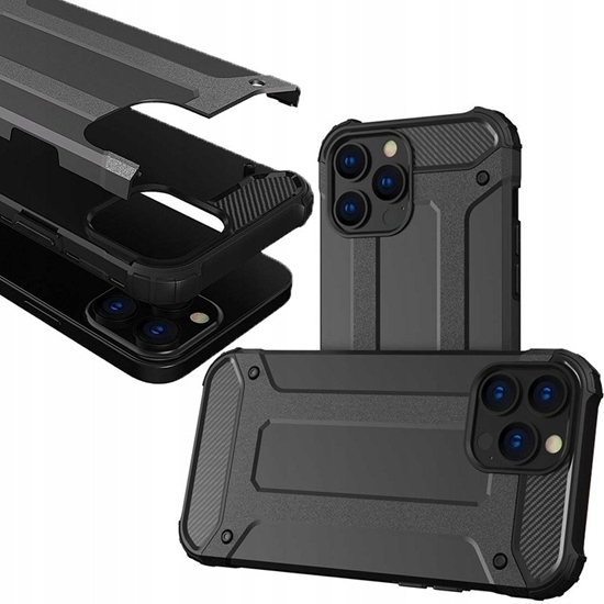Изображение Hybrid Armor etui iPhone 14 Pro pancerny hybrydowy pokrowiec czarny