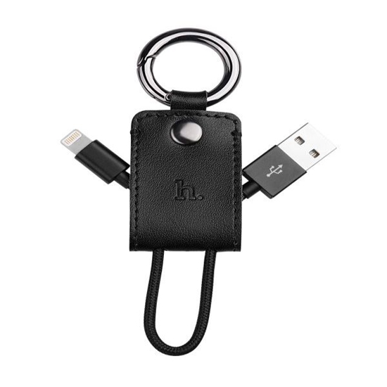 Picture of Hoco Apple iPhone Datu kabelis HQ UPL19 KEY CHAIN PORTABLE CHARGE CABLE BLACK