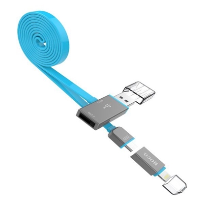 Attēls no Hoco UPL03 Share line apple + micro usb blue