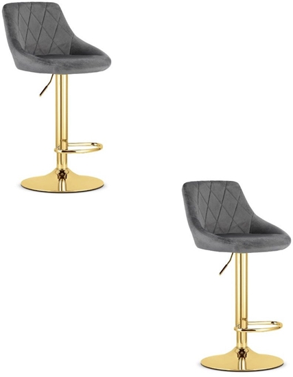 Picture of Hoker KAST - aksamit szary / baza zota x 2