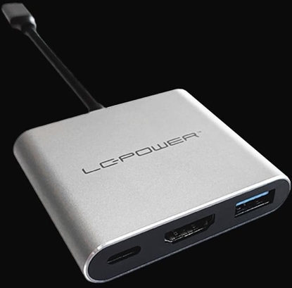 Attēls no HUB USB LC-Power LC-Power LC-HUB-C-MULTI-4-V2 1xUSB3.2+HDMI+Chargeport Typ C retail
