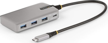 Attēls no StarTech.com 4-Port USB-C Hub with USB-C DP Alt Mode Video Output 4K 60Hz, 3x USB-A, 1x USB-C, 100W Power Delivery Pass-Through, USB 3.2 Gen 2 (10Gbps), Portable USB Type-C to USB Type-A/C - 1ft (30cm) Host Cable (HB31C3A1CDPPD3) - Hub - 1 x USB-C +