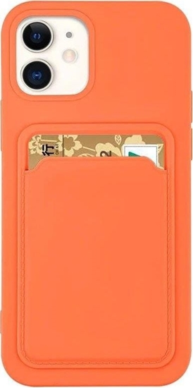 Picture of Hurtel Card Case silikonowe etui portfel z kieszonk na kart dokumenty do iPhone 12 Pro pomaraczowy