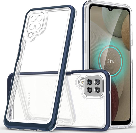 Picture of Hurtel Clear 3in1 etui do Samsung Galaxy A12 5G elowy pokrowiec z ramk niebieski