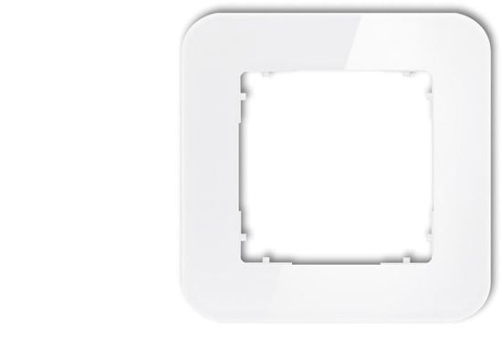 Picture of ICON Ramka uniwersalna pojedyncza zaokrglona - efekt szka (ramka: biaa spód: biay) 0-0-IRSZ-1