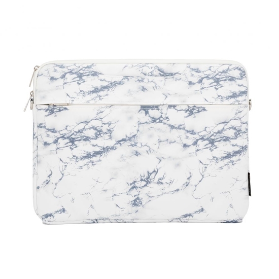 Изображение iLike 15-16 Inches Fabric Laptop Bag With Strap Marble White