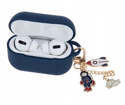 Attēls no iLike Apple Case for Airpods Pro 2 dark blue with pendant