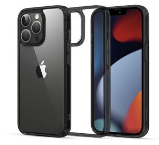 Picture of iLike Apple iPhone 13 Pro Max Fusion Case Hard Cover with Gel Frame Transparent Black