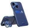Picture of iLike Apple iPhone 14 Leather Stand Case card wallet with stand Blue