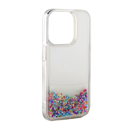 Picture of iLike Apple iPhone 14 Silicone Case Water Glitter Rainbow