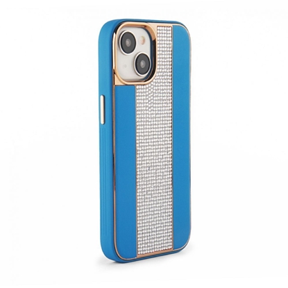 Picture of iLike Apple iPhone 15 Diamonds and Leather Case Blue