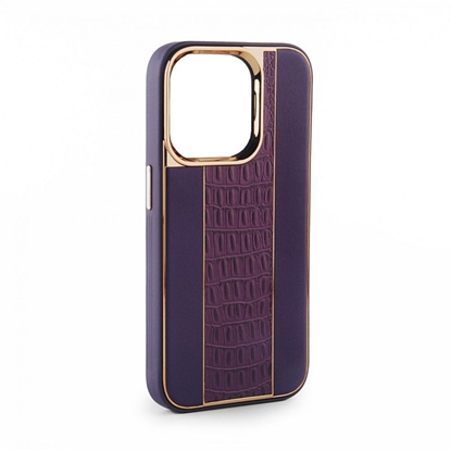 Picture of iLike Apple iPhone 15 Leather Case Customized Plum