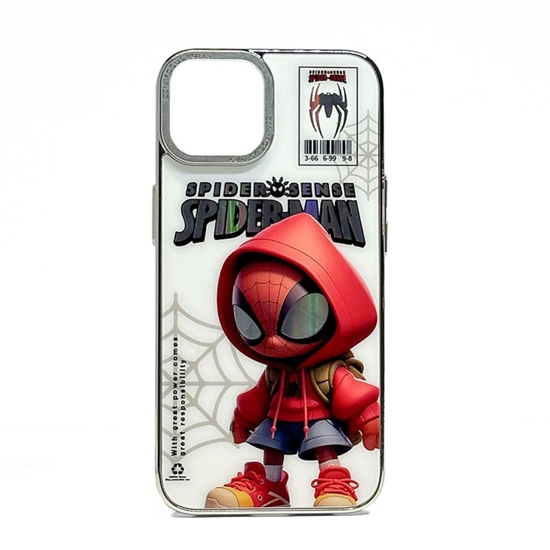 Picture of iLike Apple iPhone 15 PC Silicone Case Spider Sense White Red