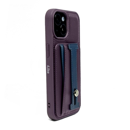 Изображение iLike Apple iPhone 15 Pro LEATHER POCKET STAND COVER Purple