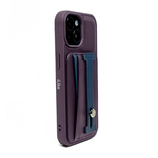 Изображение iLike Apple iPhone 15 Pro Max LEATHER POCKET STAND COVER Purple