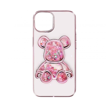Picture of iLike Apple iPhone 15 Silicone Case Print Desire Bear Pink