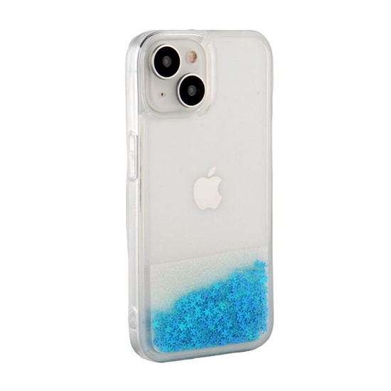 Изображение iLike Apple iPhone 15 Silicone Case Water Glitter Blue