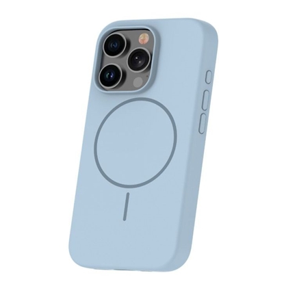 Picture of iLike Apple iPhone 16 Pro Max Soft Touch Silicone case With Magnetic Light Blue