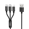 Picture of iLike Charging Cable 3 in 1, USB, Type C, Lightning, CCI02 Black