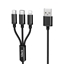 Picture of iLike Charging Cable 3 in 1, USB, Type C, Lightning, CCI02 Black
