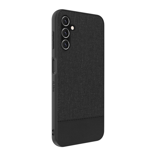 Picture of iLike Samsung Galaxy A14 5G Plastic Leather Back Cover Black
