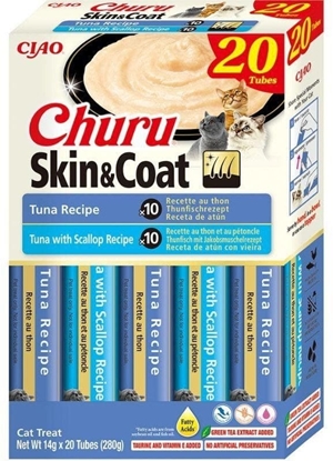 Attēls no INABA CAT CHURU SKIN & COAT TUNA przysmak dla kota 20x14g (280g)