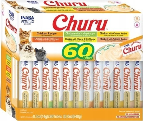 Picture of Inaba Foods INABA CAT CHURU VARIETIES - kurczak - przysmak dla kota 60 x 14 g