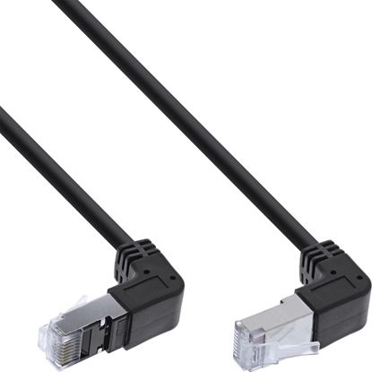 Picture of InLine InLine® Patch cable up/down angled, S/FTP (PiMf), Cat.6, 250MHz, PVC, copper, black, 2.36m